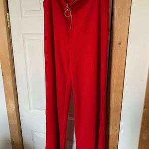Red wide legged pant